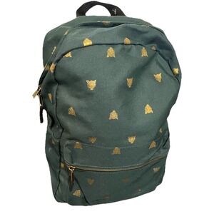 Mossimo Supply Co Backpack Gold Jaguar Print Green Girls School Travel Overnight